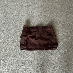 Brown cargo skirt